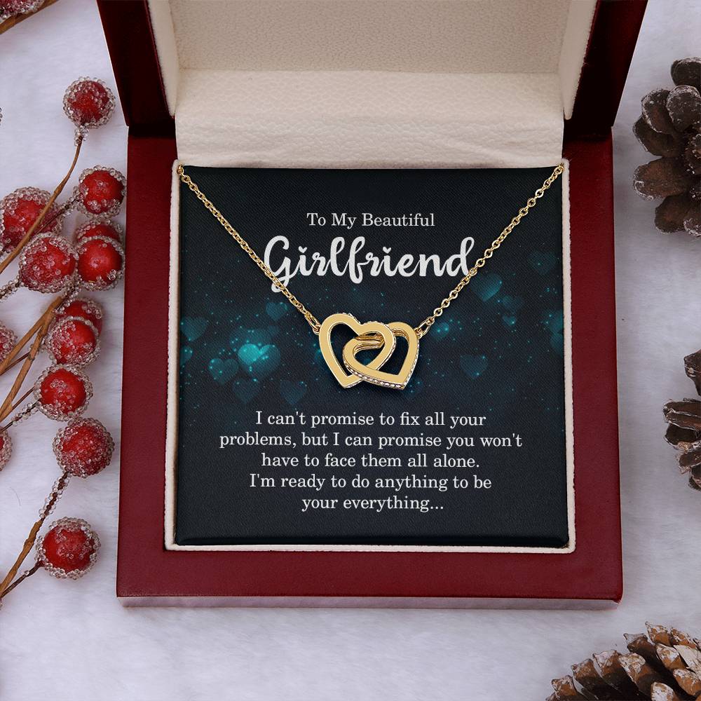 To My Girlfriend - I'm Ready To Do Anything To Be Your Everything - Interlocking Hearts necklace